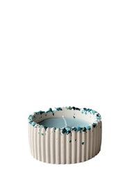 Aberto Design Vela 2TM de Concreto 100% Soya Azul y Blanco para Crear Atmósfera Relajante 8 x 5 x 8 cm